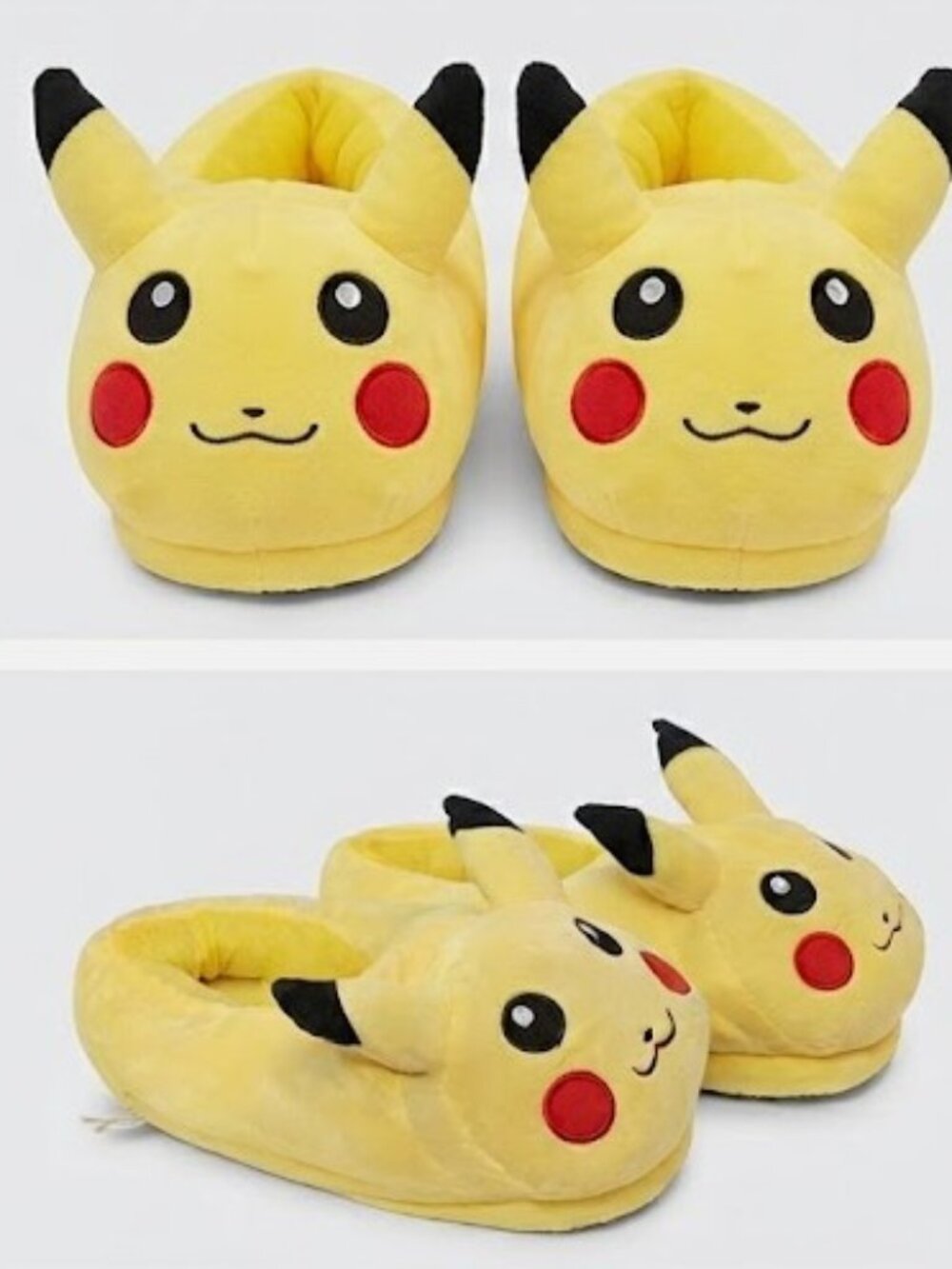 Pikachu Plush Slippers Unisex Teen Adult Cozy Indoor Shoes Cosplay up to 11" lon